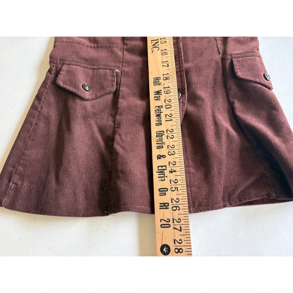 Vintage 70s JCPenney Brown Corduroy Fitted Blazer Jacket Puff Sleeve XXS
